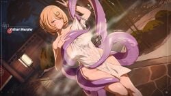 1girl artist_name breasts hot_spring medium_hair practically_nude scylla tentacles yidhari_murphy zenless_zone_zero