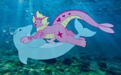 animal_genitalia animal_penis aquatic big_tail blue_eyes cetacean cetacean69 cetacean_genitalia cetacean_penis dolphin duo eeveelution feral fin fish_tail frill_(anatomy) frottage generation_1_pokemon genitals heart_(marking) hi_res love male male/male mammal markings nintendo penile penis penises_touching pink_body pokemon pokemon_(species) sex shiny_pokemon tail tapering_penis tattoo toothed_whale underwater underwater_scenery underwater_sex vaporeon water