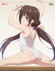 ai_generated bare_legs beautiful_girl blue_eyes brown_hair flat_chest focus_on_ass gymnastics heavenly_ass heavenly_body hinatsuru_ai long_hair open_legs perfect_body petite_female posing pretty_girl sexy_pose slim_female slim_waist slutty_body slutty_female small_breasts temptation tempting_viewer