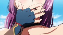1girl 1girls 2023 20s animated animated_gif anime_screenshot black_choker black_gloves blue_sky brown_eyes choker cloud cloudy_sky convention cosplay covering_own_mouth female gloves hand_over_own_mouth implied_vibrator lips long_hair long_sleeves mature_female minamoto_no_raikou_(fate)_(cosplay) minamoto_no_raikou_(swimsuit_lancer)_(fate)_(cosplay) mole mole_under_mouth open_mouth public_indecency purple_hair sky solo standing surprised tagme tsuma_ni_damatte_sokubai-kai_ni_iku_ja_nakatta very_long_hair yumiko_kimura