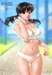 1girl ai_generated bra breasts doraemon female panties shizuka_minamoto underwear white_bra white_panties
