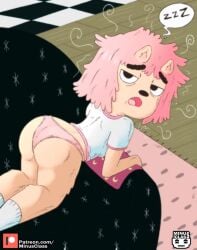 minus_class summer_camp_island susie_mccallister clothed clothing 1girls textless not_ai_generated surprised surprised_expression sleeping sleepy pijama underwear pink_panties big_butt sexy_pose sexy_body sexy_female female female_only