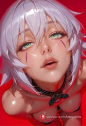 1girl 1girls ai_generated bare_shoulders beautiful blush booty busty close-up collar curvy cute erotic fanart fate_(series) female fit fit_body fit_female high_quality highres horny hot hourglass_figure jack_the_ripper_(fate/apocrypha) long_eyelashes naked navel nude parted_lips patreon portrait puffy_lips puffy_nipples round_ass round_breasts round_butt sexy slim_waist stomach thick thick_ass thick_legs thick_thighs waifu wet wet_body white_hair wide_hips