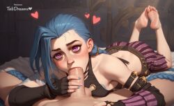 sex oral oral_sex blowjob blowjob_face blowjob_only blowjob_pov sucking suck sucking_penis sucking_dick pov pov_eye_contact pov_male pov_blowjob eye_contact teen teenager teenage_girl teenage_female young shy cute jinx_(league_of_legends) jinx_(arcane) arcane_jinx arcane league_of_legends league_of_legends:_wild_rift ai_generated talidreams jinx 1girl female_focus blue_hair long_braids pink_eyes blush embarrassed looking_at_viewer bedroom indoors bed striped_stockings fingerless_gloves punk_girl goth_punk petite slim_body anime_style fantasy_aesthetic soft_lighting cinematic_lighting hearts floating_hearts glossy_skin smooth_skin detailed_skin freckles tired_eyes emotional_expression playful_expression intimate_atmosphere seductive_pose lying_down spread_legs body_contact high_detail cozy_atmosphere messy_hair alternative_style vulnerable_pose romantic_vibe dark_room cute_face soft_shading