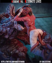 1girls 1monster 3d anal brown_hair capcom claire_redfield kingestefano98 monster_rape parasite rape resident_evil resident_evil_2 resident_evil_2_remake tentacle tentacle_rape