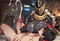 1boy 1girls abs ai_generated armor armored_female black_hair blonde_hair breasts cum cum_on_breasts cumdrip dark-skinned_female dark_skin drow ejaculation elf elf_girl female fingerless_gloves gauntlets gloves hand_on_head hand_on_penis handjob helmet horror horror_(theme) human human_penetrating large_breasts light-skinned_male long_hair male monster_girl muscles muscular muscular_female nipples nursing_handjob original original_character paigen penis platinum_blonde_hair scarf shoulder_armor sia_(paigen) sucking_nipple toned_body toned_female two-tone_hair valkyrie winged_helmet