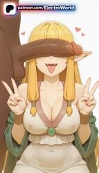 1girl 1girls 2026 ai_generated artist_name blonde_hair boobs breasts bust chest cleavage cock covered_nipples dark_skin dick double_v dress electroworld erection frieren_beyond_journey's_end heart hetero hi_res high_quality high_resolution highres huge_penis interracial large_penis long_hair patreon patreon_username penis penis_awe penis_on_face serie_(sousou_no_frieren) sousou_no_frieren stable_diffusion testicles tits tongue tongue_out trembling twitching_penis uncensored v w watermark