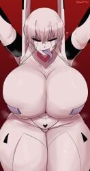 background black_sclera corrupted corruption emmarrgus heart_symbol huge_breasts imminent_rape long_tongue mass_production_eva neon_genesis_evangelion nipple_covers red_eyes rei_ayanami thick_thighs tongue_out white_body white_hair wide_hips