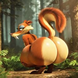 1girls 20th_century_fox 20th_century_studios ai_generated anthro anthro_female anthrofied ass big_ass big_butt biped blue_eyes blue_sky_studios breasts brown_body brown_fur bubble_ass bubble_butt eyelids fangs fat_ass fat_butt female female_anthro female_focus female_only forest_background fur fur_markings furry furry_female furry_only furry_tail gakupe huge_ass huge_butt ice_age_(film) ice_age_(series) ice_age_dawn_of_the_dinosaurs looking_at_viewer looking_back mammal markings narrowed_eyes rodent saber-toothed_squirrel sabertooth_(anatomy) sciurid scratte_(ice_age) shaking_ass shaking_butt short_stack shortstack smile solo solo_female solo_focus squirrel stable_diffusion tail teeth thick thick_ass thick_butt thick_thighs thighs