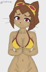 flashing pussy bra bikini kit_(gameoverse) gameoverse cat_girl