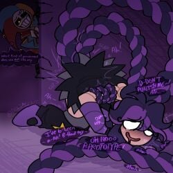 poppy_playtime lily_lovebraids the_prototype_(poppy_playtime) prototype_(poppy_playtime) fantasizing_rape female_focus female_masturbation unimpressed male masochistic_female masochism tied_up in_pain crying_while_penetrated crying_with_eyes_open drooling censored_genitalia