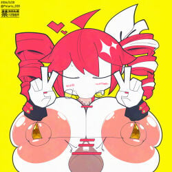 1boy 1girls :>= accurate_art_style areola_slip areolae bar_censor big_nipples bikini blowjob blush breasts censor_bar censored censored_penis closed_eyes dark-skinned_male dark_skin double_v drill_hair fat_nipples fellatio female fumble!_(synthesizer_v) gigantic_breasts gold_bikini golden_week hair_ribbon heart hetero huge_areolae huge_breasts huge_nipples ineffective_clothing kasane_teto kasane_teto_(sv) large_areolae male male/female male_pov massive_areolae micro_bikini mv_character nipples paizuri penis polaris_038 pov puffy_areola puffy_nipples red_hair red_nails ribbon simple_background skindentation straight streaked_hair sweat synthesizer_v twin_drills utau v vacuum_fellatio white-skinned_female white_hair white_ribbon white_skin yellow_background