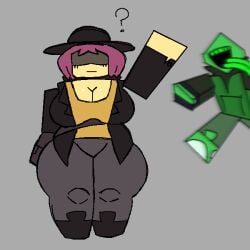 1boy 1boy1girl 1girls 2d 2d_(artwork) 2d_artwork ? ass blank_stare blocky_body boobs breasts butt buttocks cleavage clothed clothed_female clothes eyelashes female female_focus ferman ferman_(robloxian) forsaken_(roblox) green_body green_skin horny_male jane_doe_(forsaken) jane_doe_(roblox) male man medium_breasts musk musk_clouds question_mark roblox roblox_game robloxian thick thick_ass thick_thighs tongue tongue_out unaware voluptuous voluptuous_female waving woman women yellow_body yellow_skin