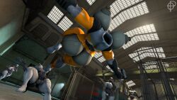 16:9 1_eye 2025 3d 3d_(artwork) 5_fingers animate_inanimate areola balls big_areola big_balls big_breasts big_butt big_penis breasts bubble_butt butt combine combine_assassin curvy_figure cybernetics cyborg detailed_background digital_media_(artwork) erection female fingers genitals grey_body group gun gynomorph half-life half-life_(series) handgun headless hev_suit hi_res holding_gun holding_handgun holding_object holding_pistol holding_ranged_weapon holding_weapon hourglass_figure huge_areola huge_breasts huge_butt huge_hips huge_thighs humanoid humanoid_genitalia humanoid_penis inside intersex living_clothing machine midair multicolored_body nipples not_furry nude nude_female nude_gynomorph nude_humanoid nude_intersex orange_body ordinary_pictures penis pistol puffy_nipples ranged_weapon robot robot_humanoid shooting source_filmmaker_(artwork) stunstick thick_thighs two_tone_body valve voluptuous voluptuous_female voluptuous_gynomorph voluptuous_humanoid voluptuous_intersex watermark weapon white_body wide_hipped_female wide_hipped_gynomorph wide_hipped_humanoid wide_hipped_intersex wide_hips widescreen