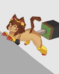 catgirl crossover end_rod furry gameoverse kit_(gameoverse) minecraft minecraft_sheep_fucker_machine piston_(minecraft) solo
