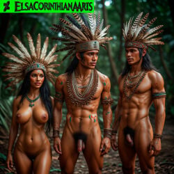 2men 1girls adult adult_female ai_generated black-haired_female black_hair breasts brown-skinned_female brown_skin indigenous elsacorinthiana exhibitionism exhibitionist exposed_midriff exposed_shoulders exposed_torso female female_naked female_nude threesome brazil hourglass_figure medium_breasts midriff naked naked_female male_nude male_naked naked_male nude_male navel nipples nude nudism nudist outdoor_nudity outdoors outdoors_nudity deviantart_link deviantart_url realistic forest jungle nature nature_background shoulders skin uncensored standing talking indigenous_male indigenous_female brazilian brazilian_female brazillian brazilian_male amazon amazonian tribe deviantart_logo deviantart_username deviantart