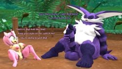 1boy 1girls 3d 3d_(artwork) amy_rose areolae barefoot big_the_cat breasts completely_nude completely_nude_female cum cum_leaking cum_leaking_out_of_penis daemont92 female female_masturbation full_body male male_masturbation masturbation naked naked_female nipples nude nude_female penis sonic_(series) sonic_the_hedgehog_(series) teaching