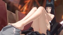 1boy 1girls 3d animal_ears animated black_hair breasts breasts_out completely_nude_female feet feet_on_face female female_on_top femdom fetish foot_fetish fox_ears fox_girl hoshimi_miyabi light-skinned_female light-skinned_male long_hair loop malesub mihoyo neutral_expression no_sound nude nude_female pussy saucifer3d tagme vagina video wise_(zenless_zone_zero) zenless_zone_zero