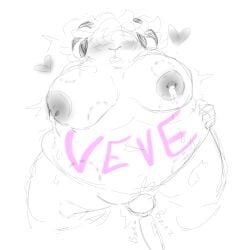 anthro big_breasts bite_mark bodily_fluids bovid breasts caprine clitoral female female/female hi_res lactating mammal nipple_piercing nipples overstimulation overweight overweight_female piercing sex_toy sheep veve_belle vibrator wand_vibrator