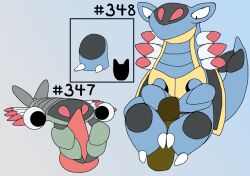 ambiguous_gender anorith armaldo digital_media_(artwork) feet feral foot_fetish foot_play footjob fossil_pokemon generation_3_pokemon genitals group hi_res id_number male nintendo number number_sign penis pokemon pokemon_(species) secretsableye sex simple_background tail tapering_penis text toes