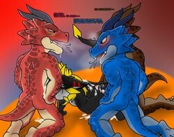 anthro brawlhalla dragon duo gay male male/male male_only muscular muscular_male opsath opstah opstah_(characters) penis ragnir_(brawlhalla) zero_pictured