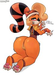 1girls activision anthro ass bandicoot big_ass blonde_hair blush blushing breasts bubble_butt cat_ears cat_paws coco_bandicoot crash_(series) dongitos eye_contact female furry green_eyes half-closed_eyes halloween halloween_costume large_ass long_hair looking_at_viewer looking_back pleased pleasure_face pussy shy sideboob smell text thick_ass thick_thighs thighs thong white_background worried worried_expression worried_look