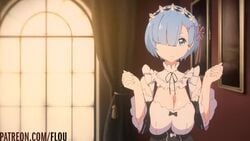 1girls 2d 2d_animation animated big_breasts bouncing_breasts breasts cleavage female female_only flou large_breasts looking_at_viewer loop looping_animation no_sound re:zero_kara_hajimeru_isekai_seikatsu rem_(re:zero) shorter_than_10_seconds shorter_than_30_seconds solo video