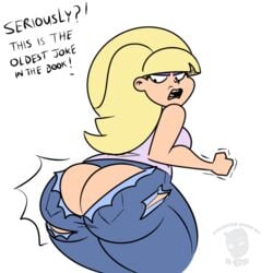 1girls 2018 ass_cleavage big_ass big_butt blonde_female blonde_hair blonde_hair_female butt_crack denim denim_clothing denim_jeans disney disney_channel english_text female female_only frostbiteboi gravity_falls jeans n-kosi_(coloring) pacifica_northwest ripped_pants solo straight_hair tearing_open_bottoms text thicc-verse thick_thighs torn_open_bottoms