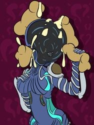 cum cum_in_mouth cum_on_face female gangbang gas_mask handjob mag_(warframe) oral pornwhal sex warframe