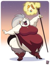 ass bbw big_belly big_breasts disney disney_channel dustindemon eda_clawthorne expansion grey_hair hyper hyper_ass hyper_belly magic magic_wand morbidly_obese obese overweight overweight_female smooth_skin staff the_owl_house what white_skin witch