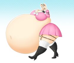 belly big_ass big_belly big_breasts blonde_hair blue_eyes choker danganronpa danganronpa_v3 female female_only goggles grey_eyes huge_ass huge_belly huge_breasts hyper hyper_ass hyper_belly hyper_breasts iruma_miu modezombie new_danganronpa_v3 obese overweight overweight_female smooth_skin