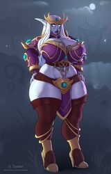 2d eleonore female huge_breasts kaldorei loincloth niadria_nightwind night_elf thick_thighs world_of_warcraft xianetta