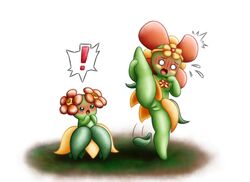 2girls accidental_exposure anthro anthrofied ass bellossom bloomoiselle blue_eyes blush concerned embarrassed embarrassed_nude_female enf excited exposed_pussy eyelashes fakémon feet flora_fauna flower flower_on_head flower_petals flowers game_freak green_skin happy headgear headwear holding leaves leg_grab leg_up lifting looking_at_viewer nervous nintendo no_humans open_mouth orange_eyes original_character plant plantie pokémon_(species) pokemon pokemon_gsc pussy red_leaves shocked shocked_expression shortstack shy_ayu size_difference skirt small_breasts smaller_female splits spread_legs standing standing_on_one_leg thick_thighs thighs vertical_splits wardrobe_malfunction white_background worried worried_expression yellow_cheeks yellow_leaves