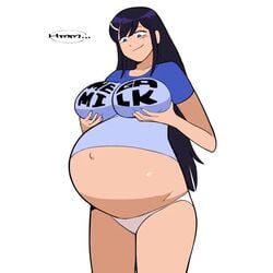 1girls animated big_breasts breast_grab breasts cleavage dr-worm female female_only huge_belly large_breasts lewdlemage mega_milk no_sound pregnant pregnant_belly ready_to_pop video