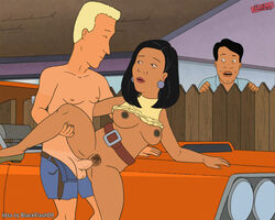 1girls 2boys asian asian_female black_hair boomhauer breasts brown_skin caught_in_the_act female interracial kahn_souphanousinphone king_of_the_hill male minh_souphanousinphone pubic_hair sex standing_sex tagme unshaved_pussy vaginal_penetration