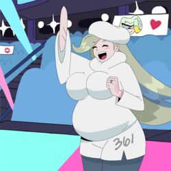 1girls 2boys animated areolae big_breasts bouncing_breasts breasts dr-worm female huge_belly human large_breasts lewdlemage melony_(pokemon) milf nipples pokemon pokemon_ss pregnant pregnant_milf ready_to_pop shirt_lift speech_bubble text wholesome