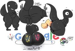 ambiguous_gender anal anthro anthro_penetrated fat_ass google google_chrome google_doodle human human_on_anthro human_penetrating human_penetrating_anthro internet lonely_t-rex no_internet simple_background tagme