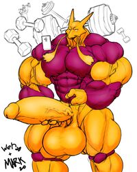 1boy 2020 3_fingers achrimecia alakazam anthro balls bara big_balls big_muscles big_penis cellphone collaboration dumbbell erection fingers gay genitals hi_res huge_balls huge_cock huge_muscles humanoid_genitalia humanoid_penis hyper hyper_balls hyper_genitalia hyper_muscles hyper_penis looking_at_viewer male male_only marvolk muscle muscles muscular muscular_anthro muscular_male nintendo nipples nude penis phone pokémon_(species) pokemon smartphone solo solo_male standing vein veiny_penis video_games weights yaoi