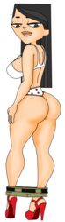 1girls dat_ass female_only from_behind heart heather_(tdi) high_heels looking_back mostly_nude pants_down showing_off solo solo_female total_drama_island transparent_background vanilladream34