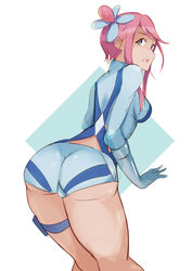 1girls 9_9bird ass nintendo pink_hair pokemon pokemon_bw skyla_(pokemon)