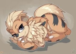 anthro atryl canine growlithe pokémon_(species) pokemon pokemon_(species) puffy_nipples puffy_tail