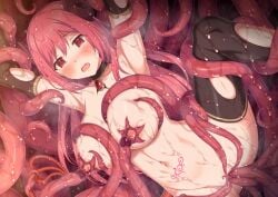 1girls arm_pull arms_up aroused bad_end black_horns black_thighhighs blush bondage breast_sucking breasts breeding_slave captured captured_heroine censored clitoral_stimulation collarbone crying crying_with_eyes_open curled_horns defeat_sex defeated defeated_heroine demon_girl demon_horns female femsub fit_female forced grabbing grabbing_another's_breast horns horosuke horosuke_(toot08) interspecies io_(princess_connect!) large_breasts light-skinned_female long_hair milking_tentacles monster_rape multiple_vaginal_insertions naked_stockings navel nipples nude open_mouth pink_hair pinned_down princess_connect! pubic_tattoo rape red_eyes restrained restrained_arms sex slim_waist solo spread_legs stockings tattoo tentacle tentacle_pit tentacle_sex tentacle_sucking_breasts thighhighs thighs vaginal_penetration wide_hips