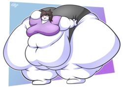 bbw blush breasts breasts breasts brown_hair dot_eyes fat fat_thighs female hips human hyper_ass hyper_butt jaiden jaiden_animations large_ass obese overweight short_pants shy-sho ssbbw thick thick_thighs thighs white_skin wide_hips