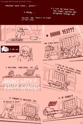 cellphone comic english_text female frisk frisky_(under(her)tail) male mettaton mettie microphone page_20 robot text thewill under(her)tail undertale undertale_fanfiction