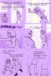 breasts comic comic_(under(her)tail) english_text frisk frisky_(under(her)tail) gun page_23 ranged_weapon sans skeleton text thewill under(her)tail undertale undertale_fanfiction