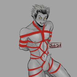 bokuto_koutarou bondage cellfa_natica haikyuu!! inktober jades.n kinktober kinktober_2020 male male_only penis rasing_jaaj