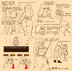 anthro blush breasts comic english_text female frisk frisky_(under(her)tail) inanimate male sex_doll sketch text thewill toriel tutori_(under(her)tail) under(her)tail undertale undertale_fanfiction