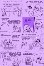 breasts clothed clothing comic comic_(under(her)tail) english_text female frisk frisky_(under(her)tail) male restaurant sans skeleton text thewill under(her)tail undertale undertale_fanfiction