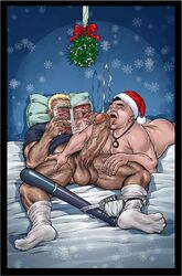 2boys alpha_male balls ballsack baton beefy blonde_hair body_hair bottomless christmas cum cumming cumshot daddy dangling_testicles erection eyebrow_piercing facial_piercing fellatio foreskin gay hairy_balls hairy_male heavy_balls human intact jockstrap licking logan_(artist) low_hanging_balls magazine male male/male male_only manly mistletoe mostly_nude_male necklace nude_male oral oral_sex penis retracted_foreskin santa_hat scrotum smooth_skinned_male socks testicles tough_guy uncut veiny_penis