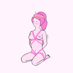 adventure_time female_focus female_only pb pink_skin princess_bubblegum tied_up